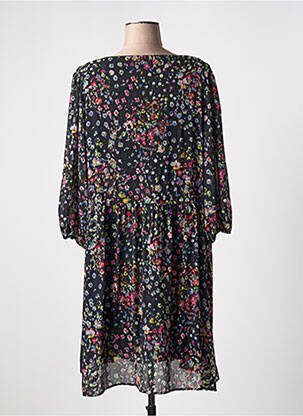 Rochie midi imprimeu floral mâneci 3/4 negru JULIE GUERLANDE femeie