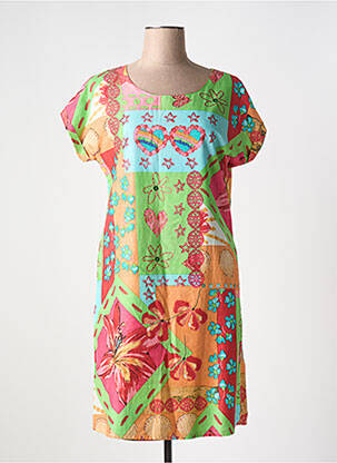 Rochie scurtă croială evazată mâneci scurte roșu ORIENTIQUE NATURALLY femeie
