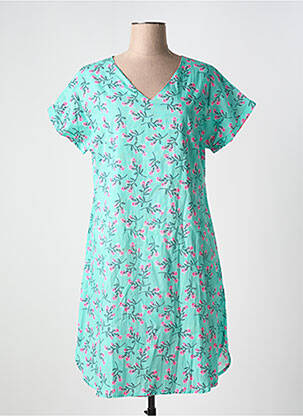 Rochie midi imprimeu floral mâneci scurte albastru ORIENTIQUE NATURALLY femeie