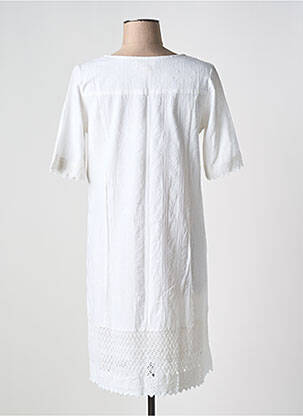 Rochie midi mâneci scurte mâneci scurte alb ORIENTIQUE NATURALLY femeie