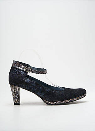 Pantofi cu toc nubuc toc de 7 la 9 cm albastru UN TOUR EN VILLE femeie