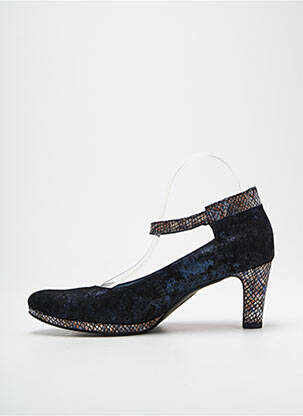 Pantofi cu toc nubuc toc de 7 la 9 cm albastru UN TOUR EN VILLE femeie