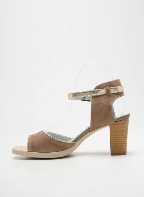 Sandale/Pantofi decupați maro deschis UN TOUR EN VILLE femeie