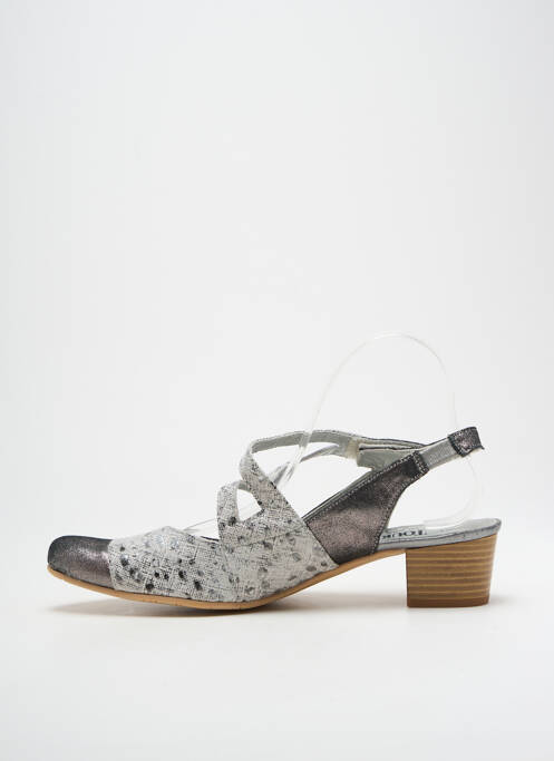 Sandale/Pantofi decupați argintiu UN TOUR EN VILLE femeie