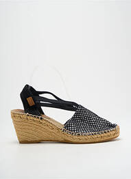 Espadrile țesătură satinată toc de 7 la 9 cm negru MONTANE femeie