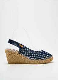 Espadrile vârf deschis toc de 7 la 9 cm albastru MONTANE femme