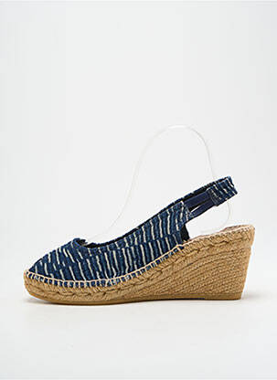Espadrile vârf deschis toc de 7 la 9 cm albastru MONTANE femeie