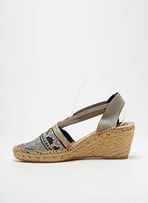 Espadrile vârf rotund toc de 4 la 6 cm gri MONTANE femeie