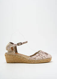 Espadrile țesătură satinată toc de 4 la 6 cm bej MONTANE femme