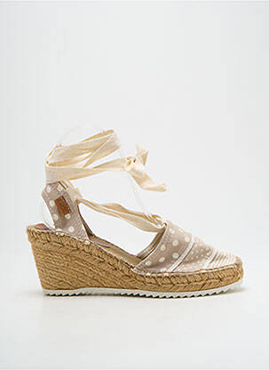 Espadrile închidere cu șireturi toc de 7 la 9 cm bej MONTANE femeie