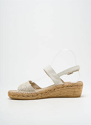 Espadrile țesătură satinată toc de 4 la 6 cm alb MONTANE femeie
