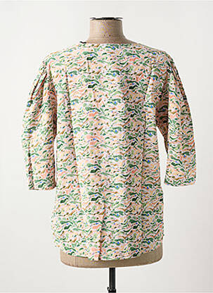 Bluză țesătură poplin mâneci 3/4 verde SCOTCH & SODA femeie