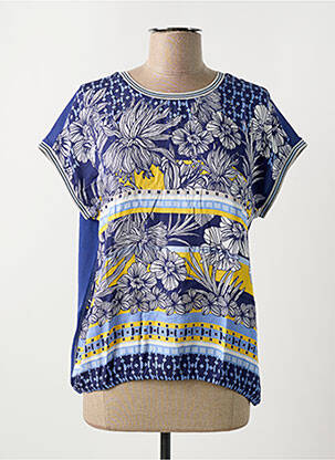 Tricou serigrafie cu strasuri mâneci scurte albastru BETTY BARCLAY femeie