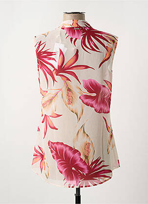 Cămașă imprimeu floral fără mâneci bej GUESS femeie