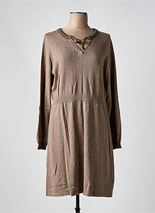 Rochie midi mâneci lungi mâneci lungi maro DIPLODOCUS femeie