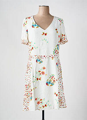 Rochie scurtă mâneci scurte mâneci scurte alb I.CODE (By IKKS) femeie