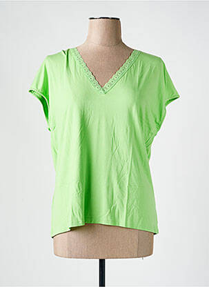 Tricou guler în v mâneci scurte verde ESCORPION femeie