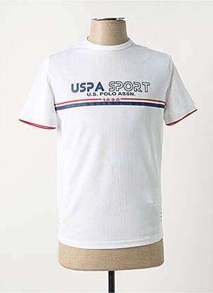 Tricou croială cambrată mâneci scurte alb U.S. POLO ASSN bărbat