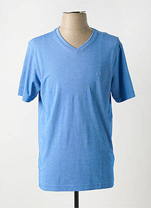 Tricou țesătură melanj mâneci scurte albastru RAGMAN bărbat