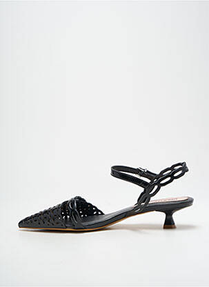Sandale/pantofi decupați material neted toc de 4 la 6 cm negru VIVIEN LEE femeie