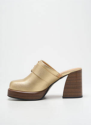 Mulete/saboți material neted toc de 7 la 9 cm auriu NOA HARMON femeie