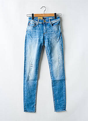 Blugi skinny efect uzat decolorat talie joasă albastru SALSA femeie