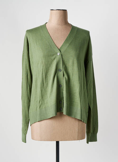 Vestă cu mâneci lungi verde INDI & COLD femeie