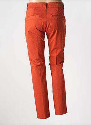 Pantalon chino țesătură poplin mărime normală portocalie HAPPY femeie