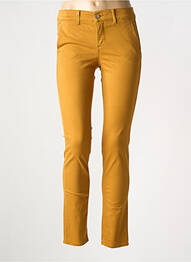 Pantalon chino țesătură poplin mărime normală galben HAPPY femme