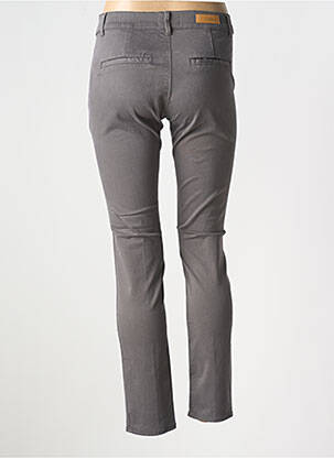 Pantalon chino țesătură poplin mărime normală gri HAPPY femeie