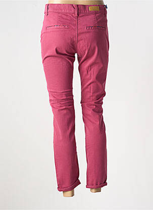 Pantalon chino țesătură poplin mărime normală violet HAPPY femeie