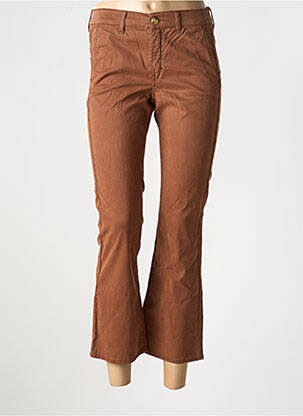 Pantalon 7/8 țesătură poplin mărime normală maro HAPPY bărbat