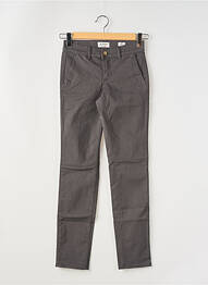 Pantalon chino țesătură poplin mărime normală gri HAPPY femeie
