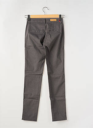 Pantalon chino țesătură poplin mărime normală gri HAPPY femeie