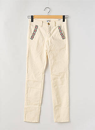 Pantalon slim broderie cu nituri mărime normală bej HAPPY femme