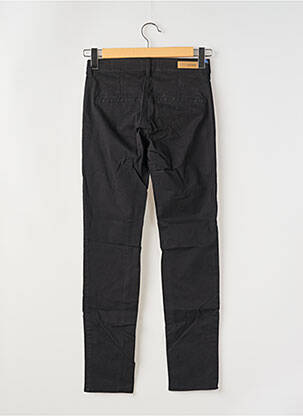 Pantalon slim țesătură poplin mărime normală negru HAPPY femeie