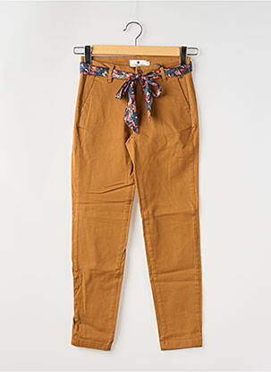 Pantalon chino țesătură poplin mărime normală maro FREEMAN T.PORTER femeie