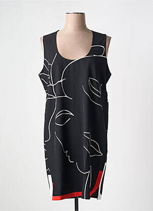 Rochie midi imprimeu fantezie fără mâneci negru CAPTAIN TORTUE femeie