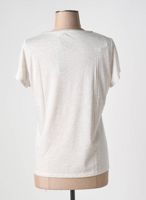 Tricou croială dreaptă mâneci scurte bej CAPTAIN TORTUE femme