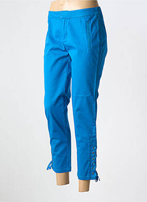 Pantalon 7/8 închidere cu fermoar sub clapetă cu nasturi albastru CAPTAIN TORTUE femeie