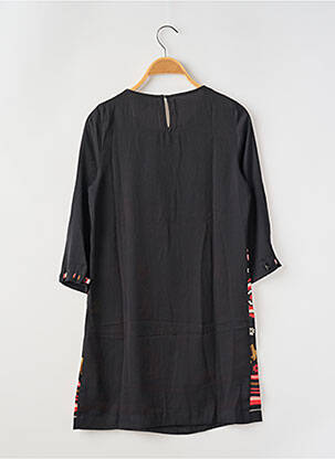 Rochie scurtă croială fluidă mâneci 3/4 negru CAPTAIN TORTUE femeie