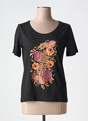 Tricou serigrafie flockată mâneci scurte negru OXBOW femeie