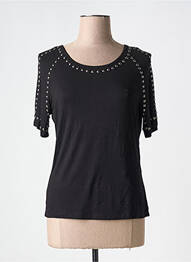 Tricou elasticitate mâneci scurte negru LOLA CASADEMUNT femme
