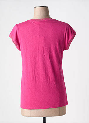 Tricou guler în v mâneci scurte roz LA FEE MARABOUTEE femeie