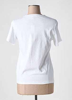 Tricou serigrafie flockată mâneci scurte alb DAPHNEA femeie