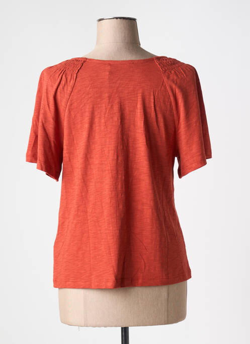 Tricou guler în v mâneci scurte portocaliu DIPLODOCUS femme