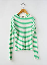 Tricou croială dreaptă mâneci lungi verde GARCIA fată