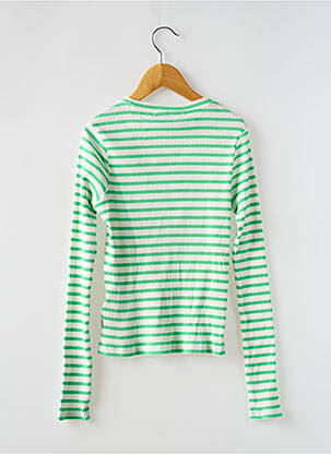 Tricou croială dreaptă mâneci lungi verde GARCIA fată