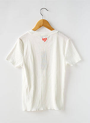 Tricou croială cambrată mâneci scurte alb GARCIA fată