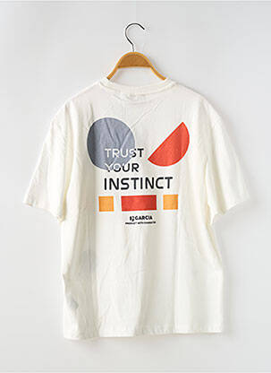 Tricou croială dreaptă mâneci scurte alb GARCIA băiat